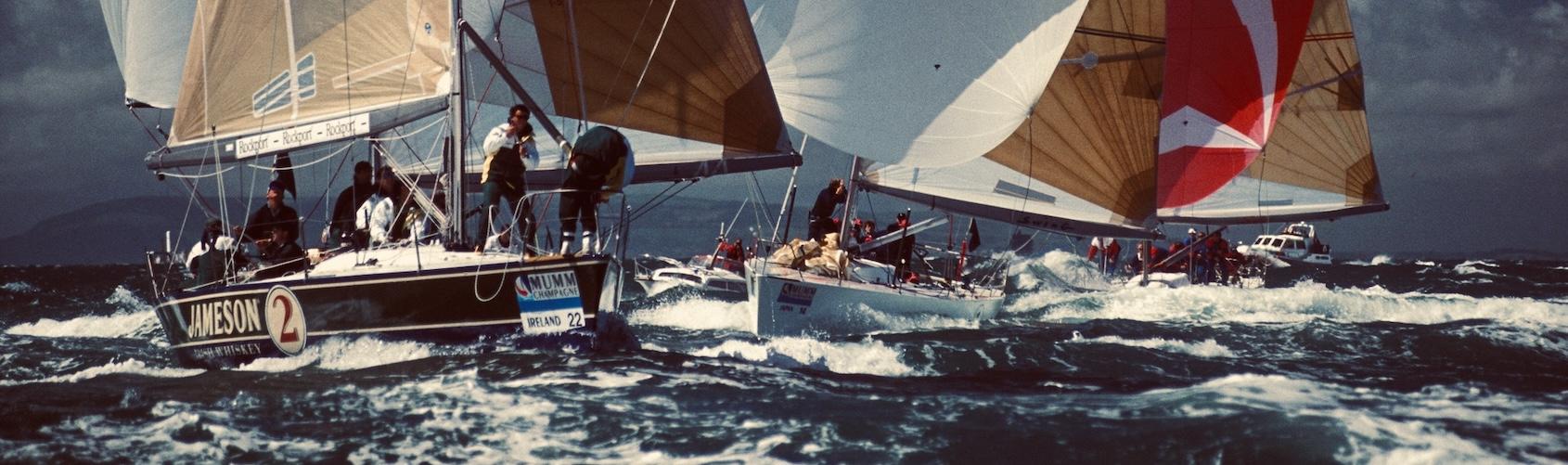 Ireland has a rich history competing in the Admiral's Cup. Although an Irish team have never won the glittering golden trophy, they came very close in 1979. Leading the regatta going into the tragic Fastnet Race, two of the Irish teams broke their rudders ending their challenge for victory.  © Rick Tomlinson