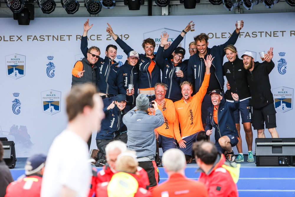 RORC photographer Paul Wyeth captures teams at the prizegiving as they express their joy after successfully completing the Rolex Fastnet Race - for many it will be their greatest personal challenge © Paul Wyeth/pwpictures.com